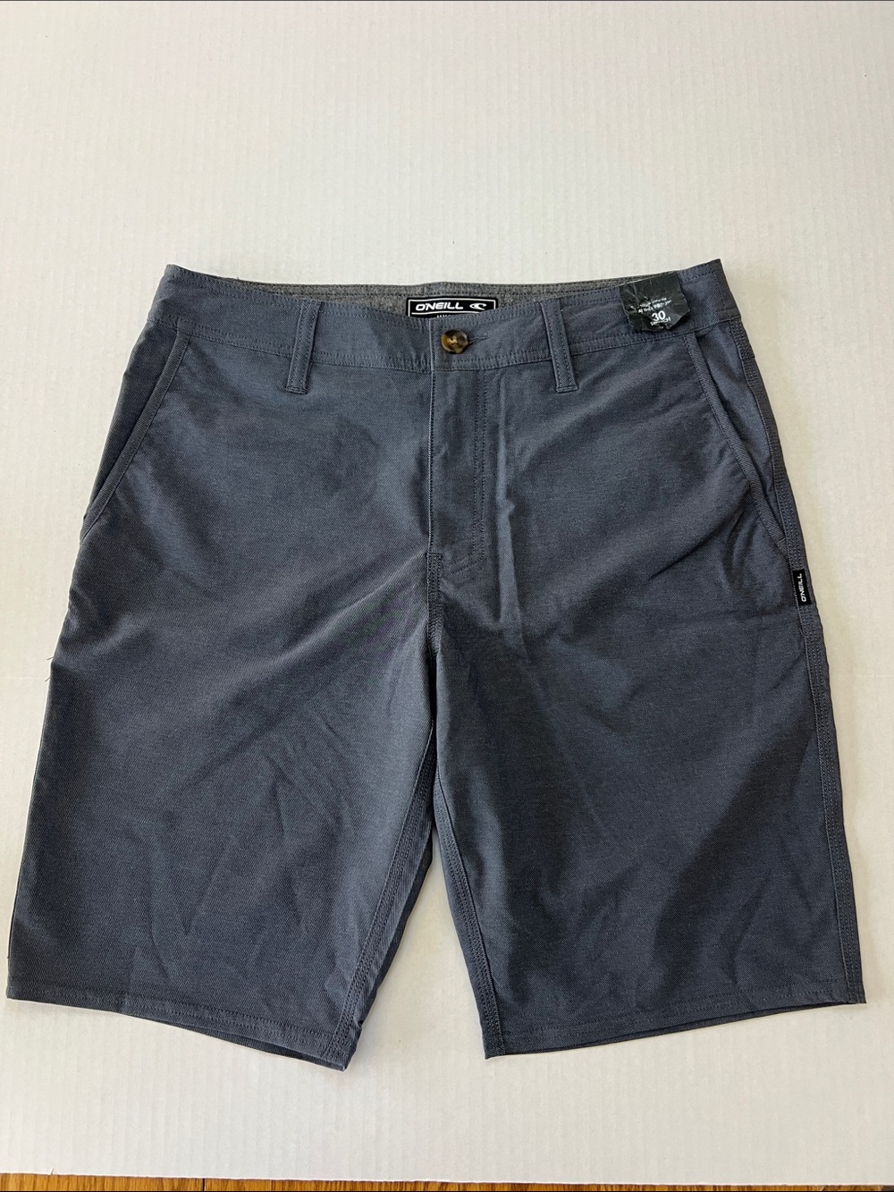 O'Neill Men's Hybrid Hyperdry Charcoal Flat Front Shorts Size 30 NWT